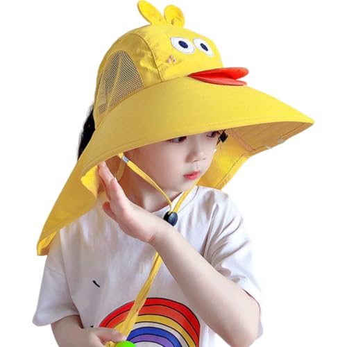 HANNEA® Kids Sun Hat Cartoon Yellow Wide Brim Sun Hat for Girls HANNEA® Kids Sun Hat Cartoon Yellow Wide Brim Sun Hat for Girls